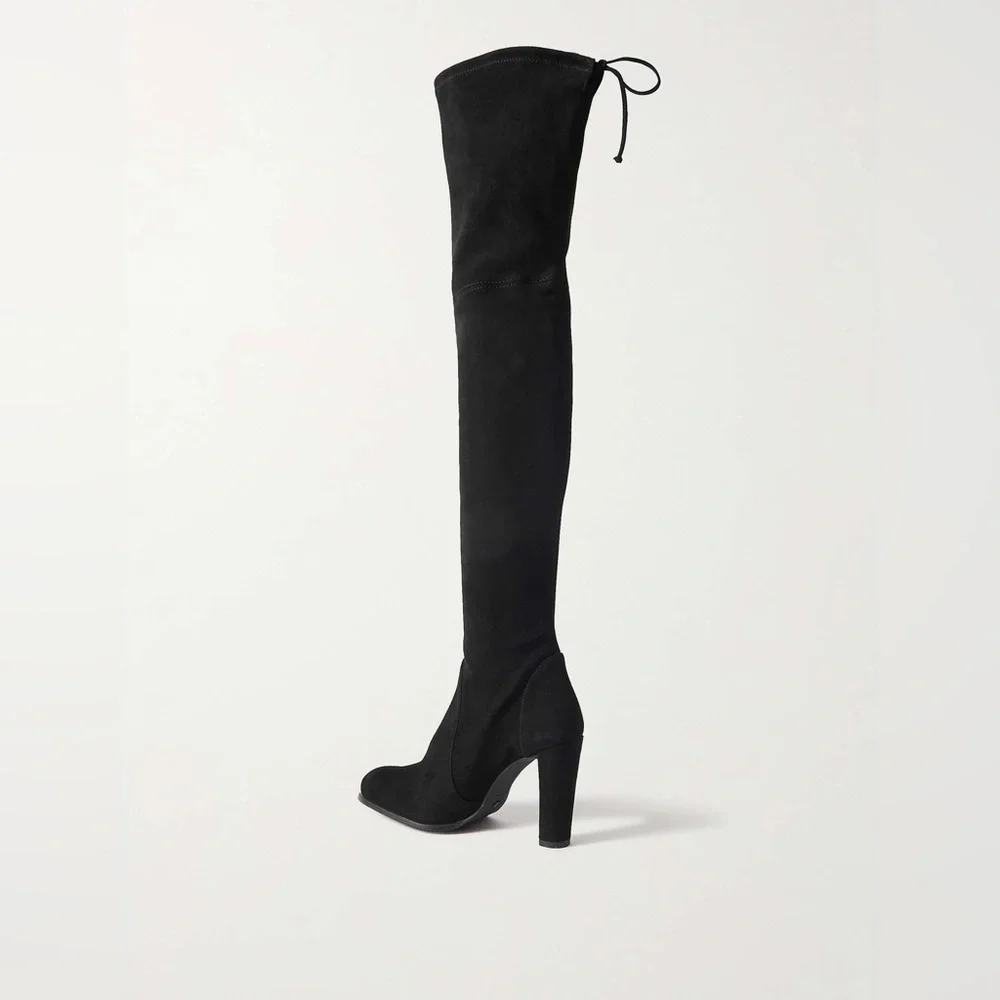 STUART WEITZMAN Highland black suede over-the-knee boots sz 10 - Picture 2 of 11
